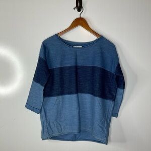 Madewell Indigo Ink Colorblock Shirt Size Small
